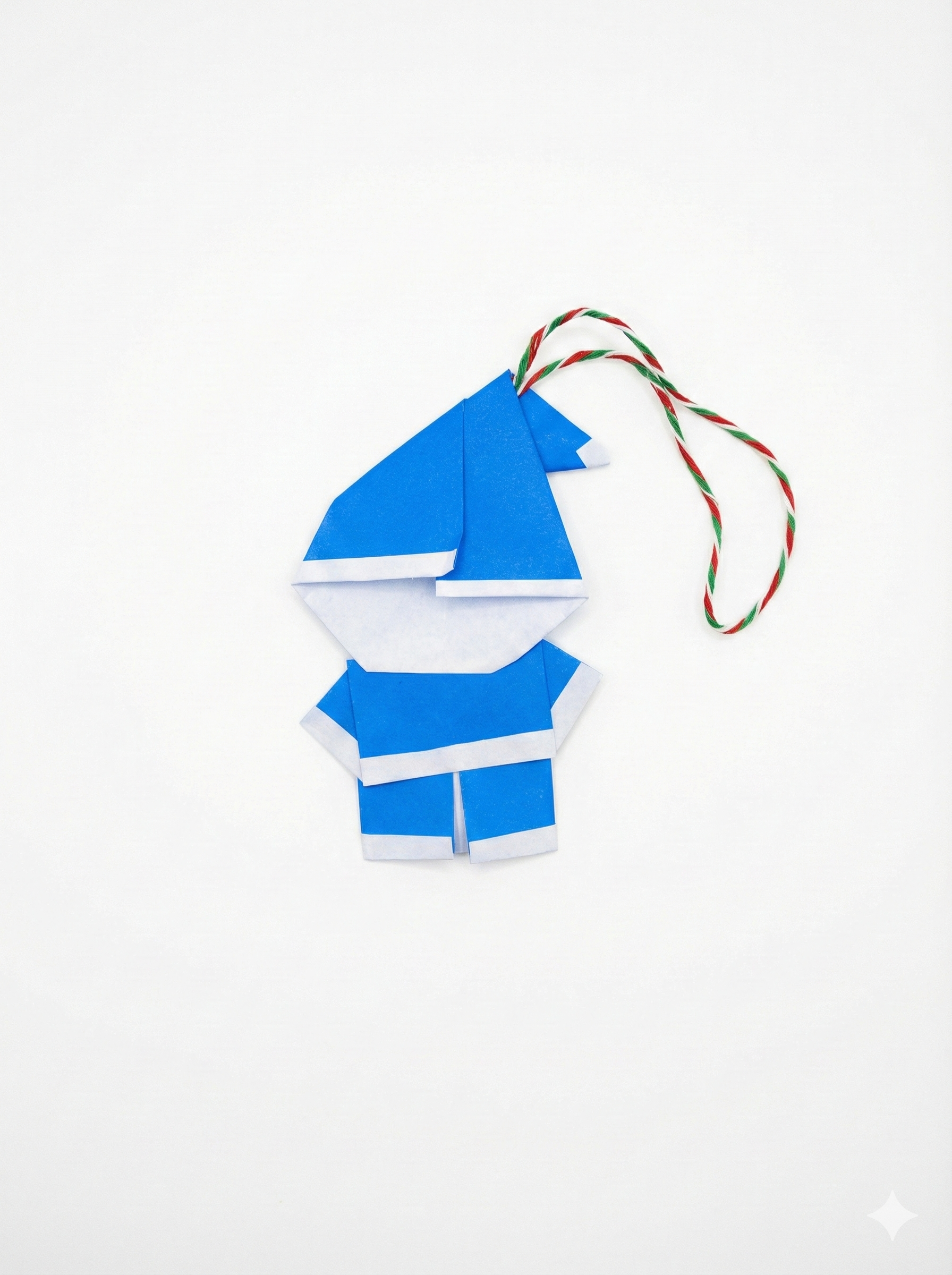 Santa Azul - Figura de origami hecha a mano
