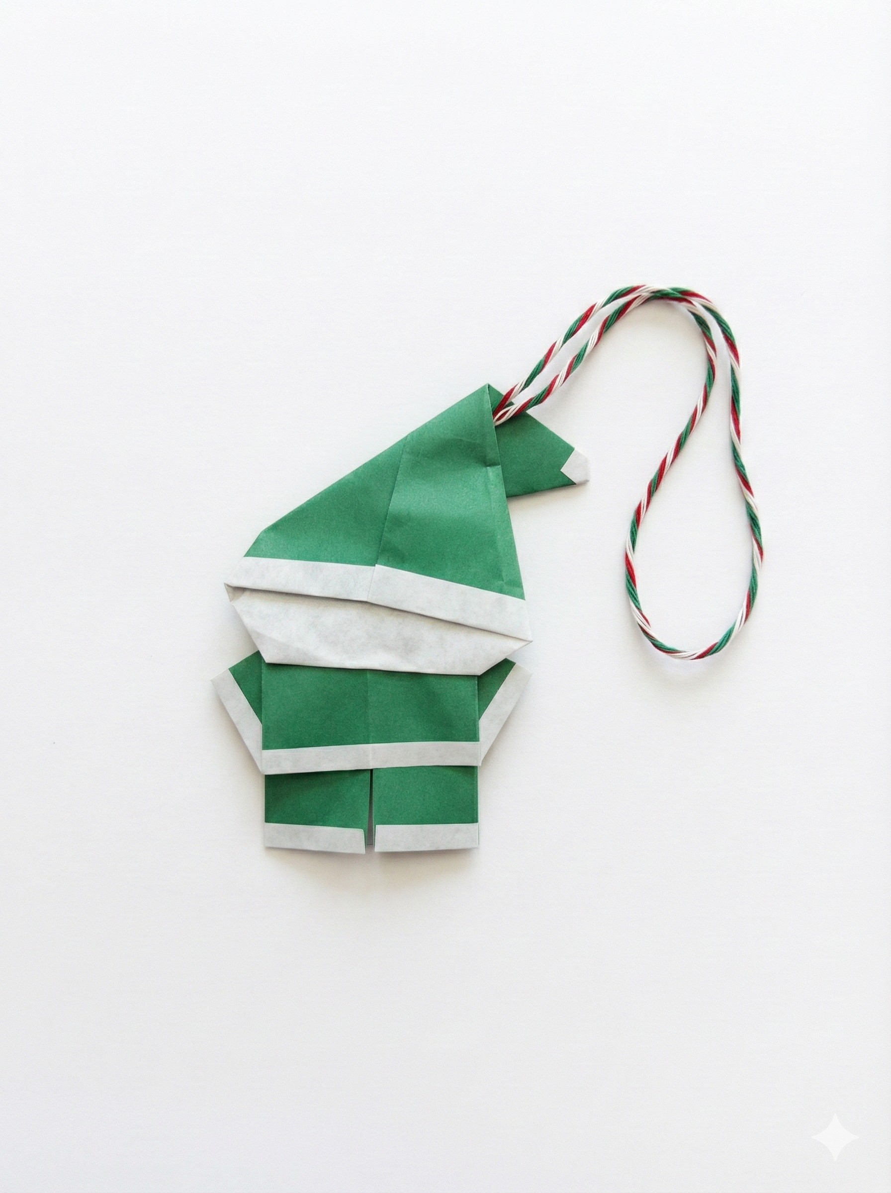 Santa Verde - Figura de origami hecha a mano